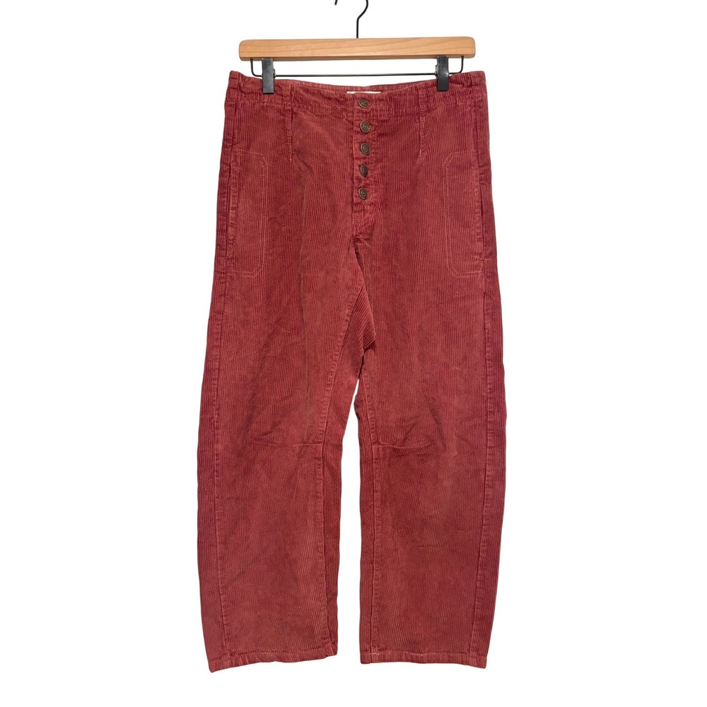 NWT We The Free Osaka Mid Rise Barrel Corduroy Pants Earthy Red 26